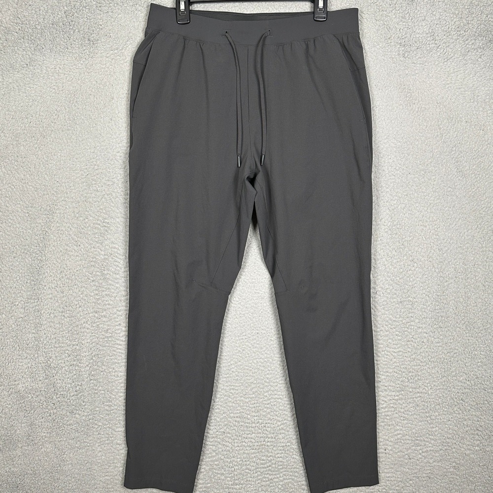 Lululemon Jogger Pants Mens Large Tapered Dark Grey Activewear Drawstring EUC